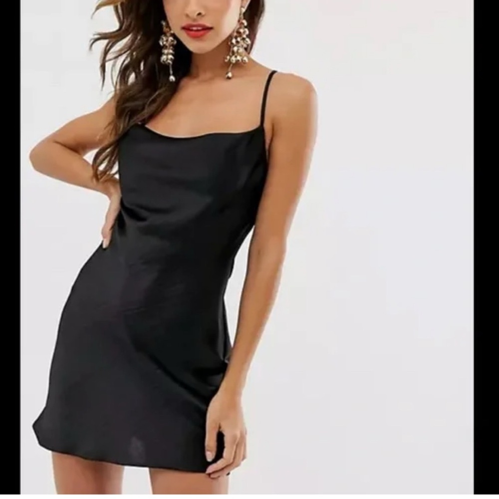 Express Black Satin Dress